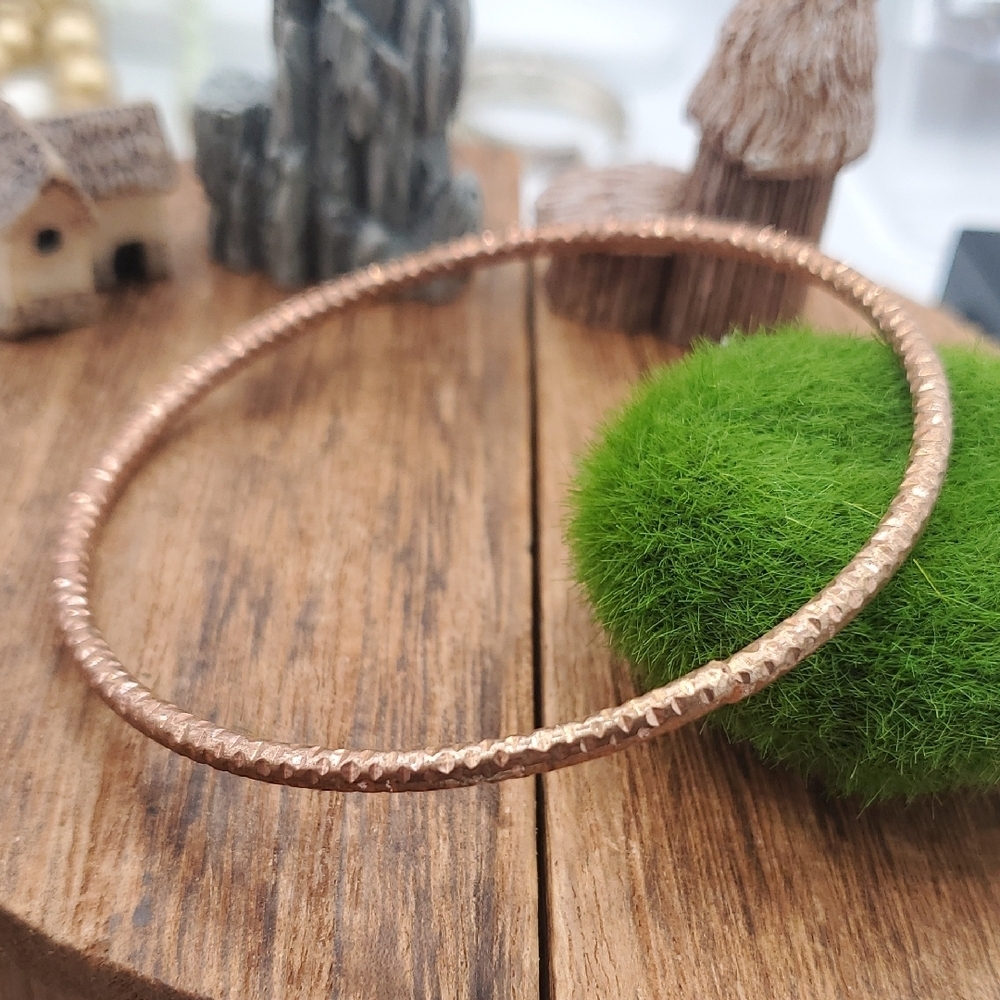 Elegant Copper Tone Sparkle Bangle Bracelet B3411